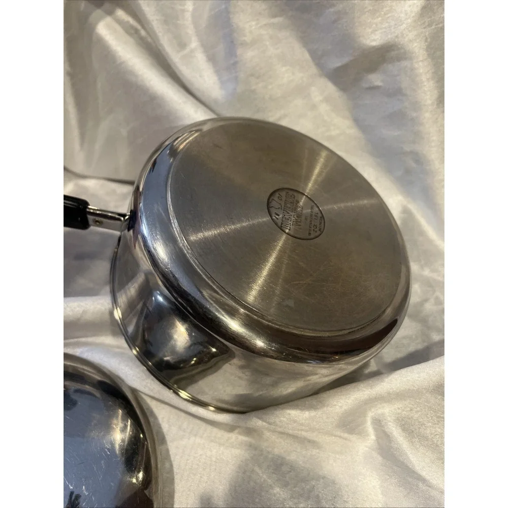 VTG Revere Ware 2qt 1.9L Sauce Pan 18/10 Stainless Steel & Lid Tri-Ply Indonesia